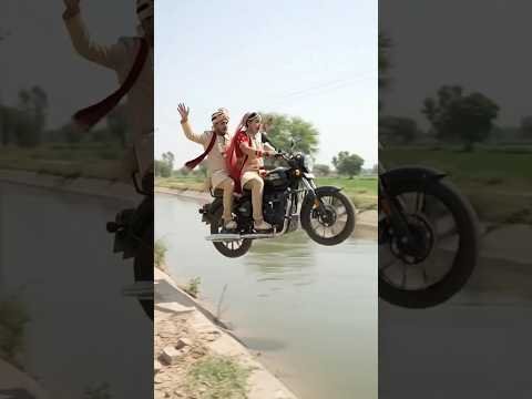 Haryanvi Bride Riding Bullet 😍 | Desi Dulhan Swag 🔥 #Trending#shorts #explore