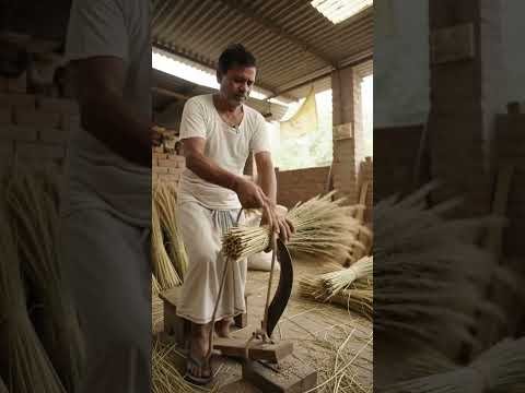 फैक्ट्री में देसी तरीके से झाड़ू कैसे बनता है #factory #desi #झाड़ू