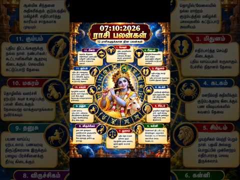 today rasi palan in tamil | 7:10:2026 | ராசி பலன் இன்று |homam & pooja service | #shorts | meenam