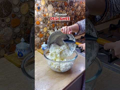 Easy and quick homemade desi ghee recipe #shorts #shortsfeed #viralshorts #cookingshorts #cooking