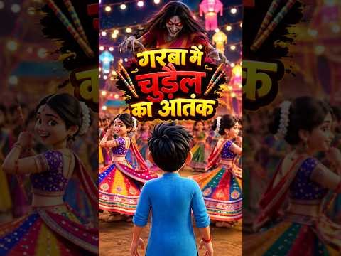 😂🪇 गरबा में चुड़ैल का आतंक 💃🤣 | पिंकी रमेश | Desi Comedy | Cartoon Story #shorts #कार्टून