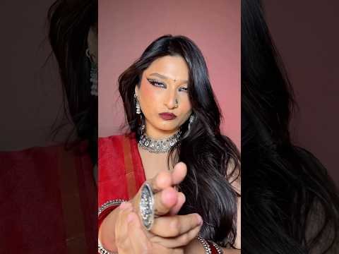 Navratri makeup transition #redmakeup #desi