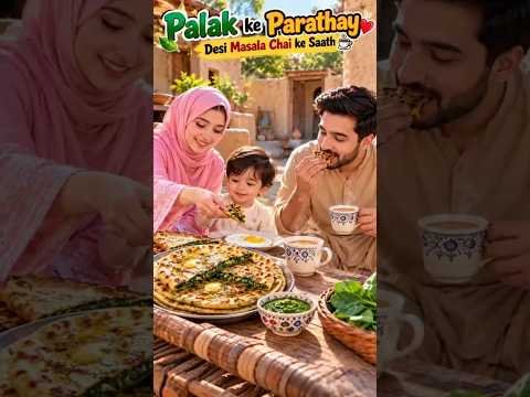 Palak Ke Parathay & Desi Masala Chai 🌿☕ | A Beautiful Village Morning ❤️ | Desi Family Life #Shorts