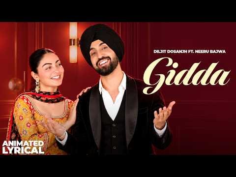 Gidda (Animated Lyrical) | Diljit Dosanjh | Latest Punjabi Songs 2026 | New Punjabi Songs 2026