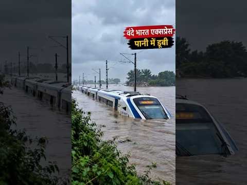 Vande Bharat Express Submerged in Floodwater! 🌊🚆 | Heavy Rain & Flood News #shorts