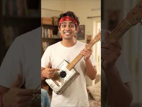 Shredding on a Homemade Desi Tin Guitar #guitar #homemade