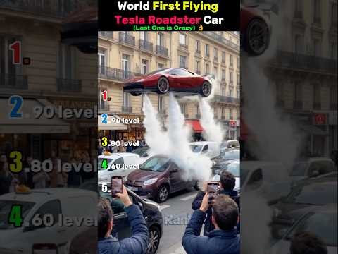 World First Flying Tesla Roadster Car😱🥶