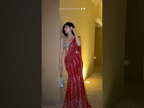 Found the perfect *cocktail saree* 🪞🤍 #saree #lehenga #shaadi #desi #ethnicwear