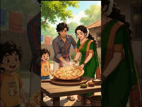 🔥🍕Desi Pizza from Homemade Panner | Ghibli Inspired ASMR #shorts #ghibli #villagelife #shortsfeed